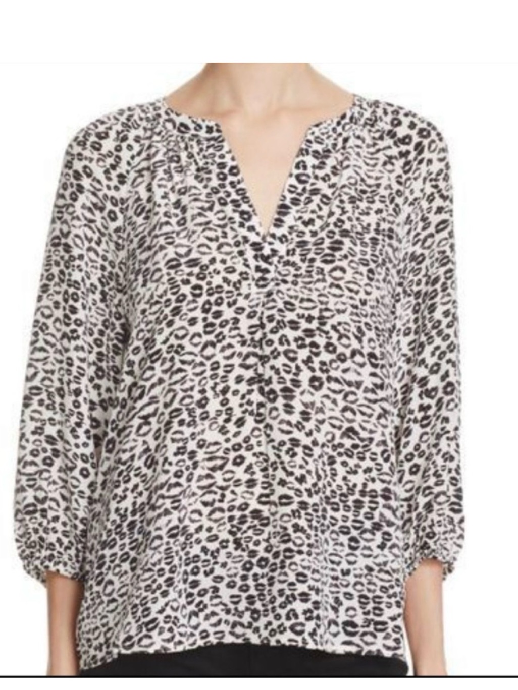 Joie 100% Silk Small Blouse Addie B Leopard Print Blouse